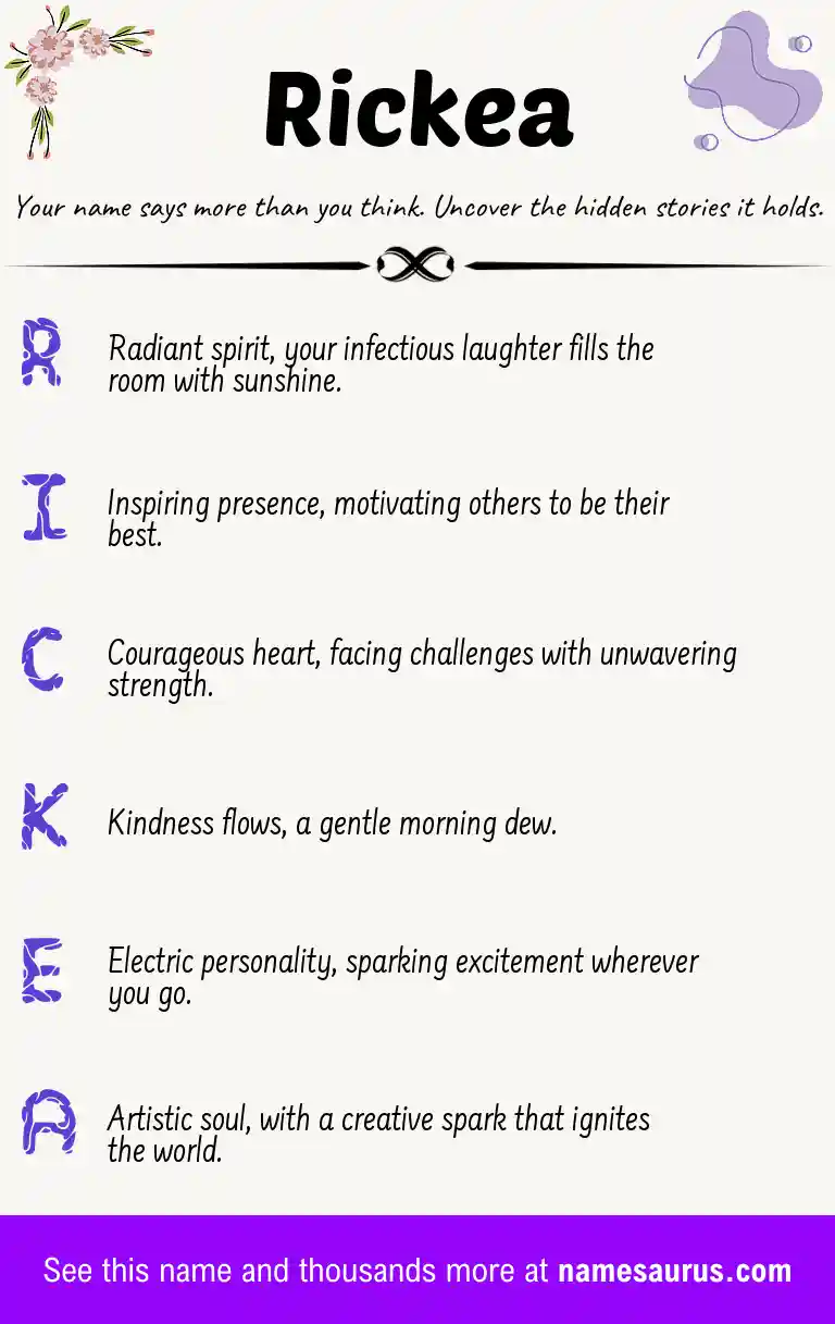 Acrostic poem about Rickea.