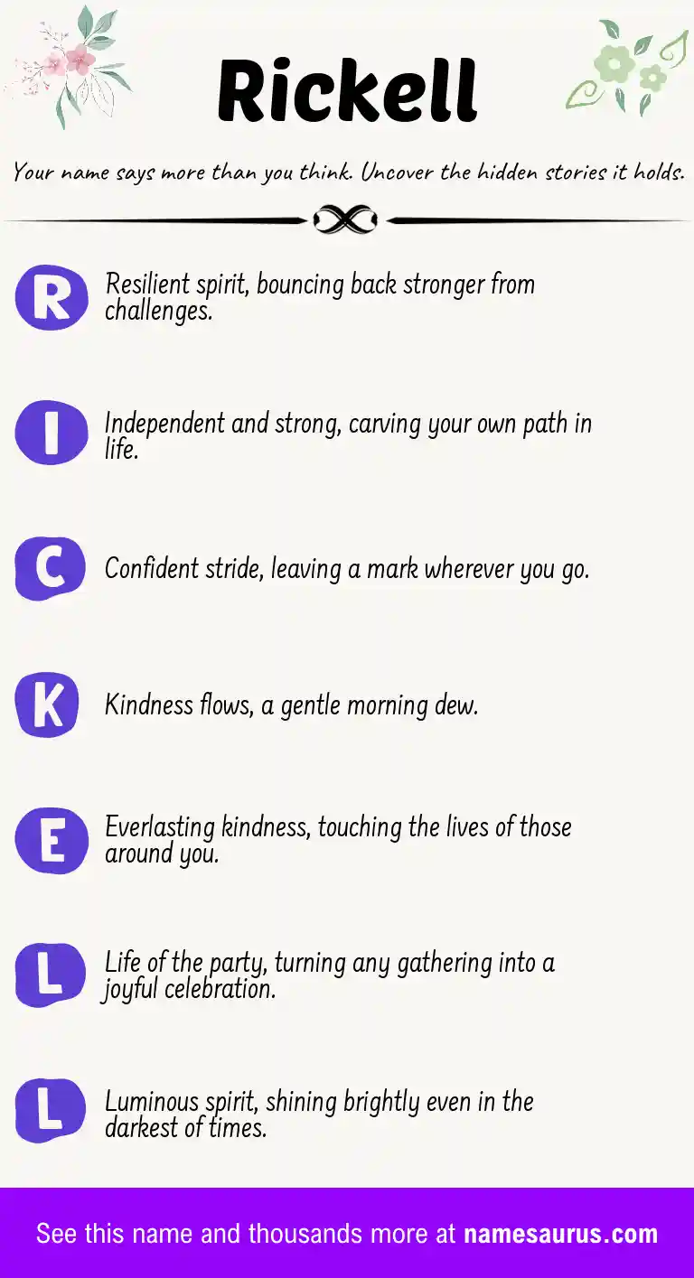 Acrostic poem about Rickell.