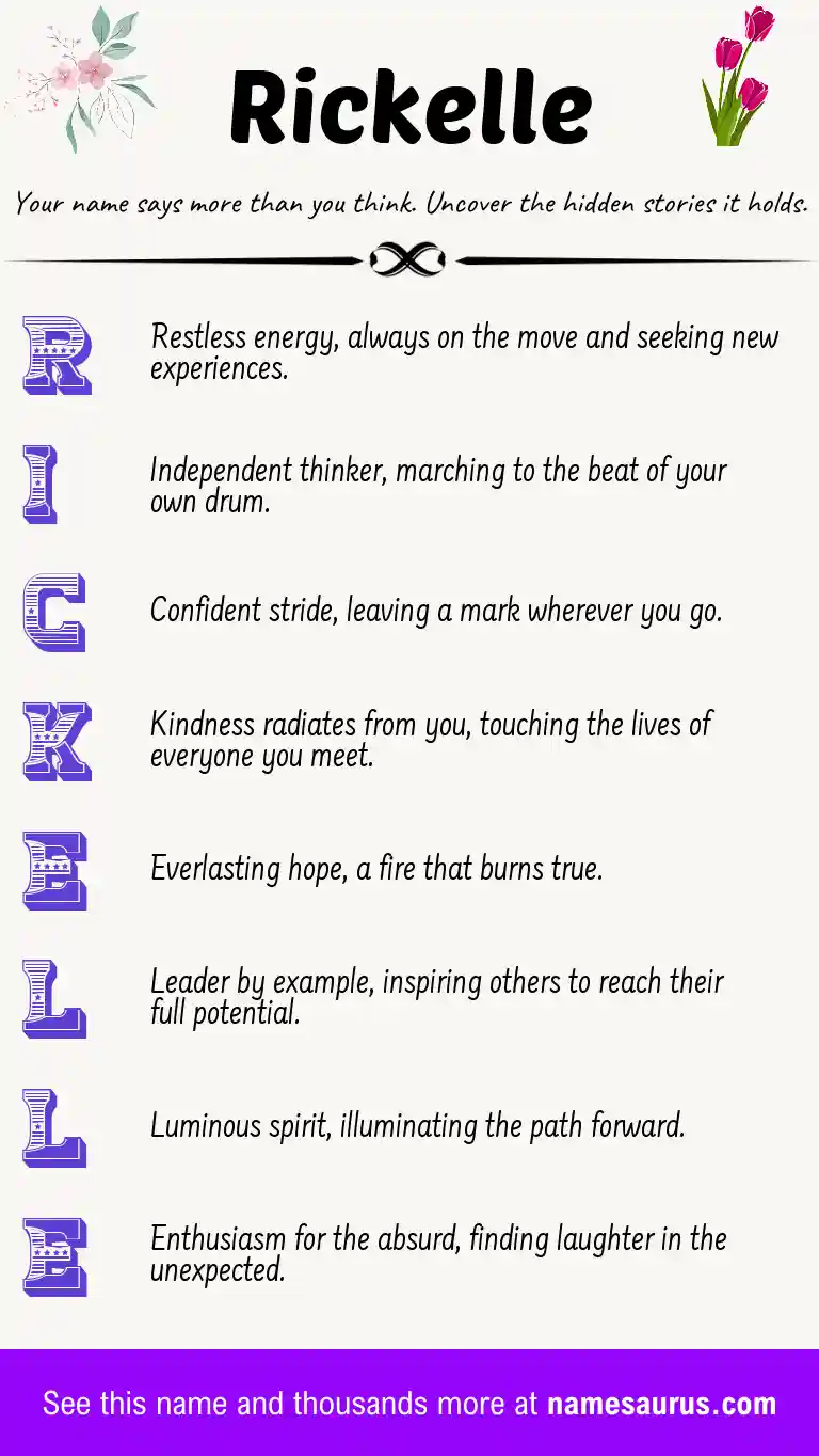Acrostic poem about Rickelle.