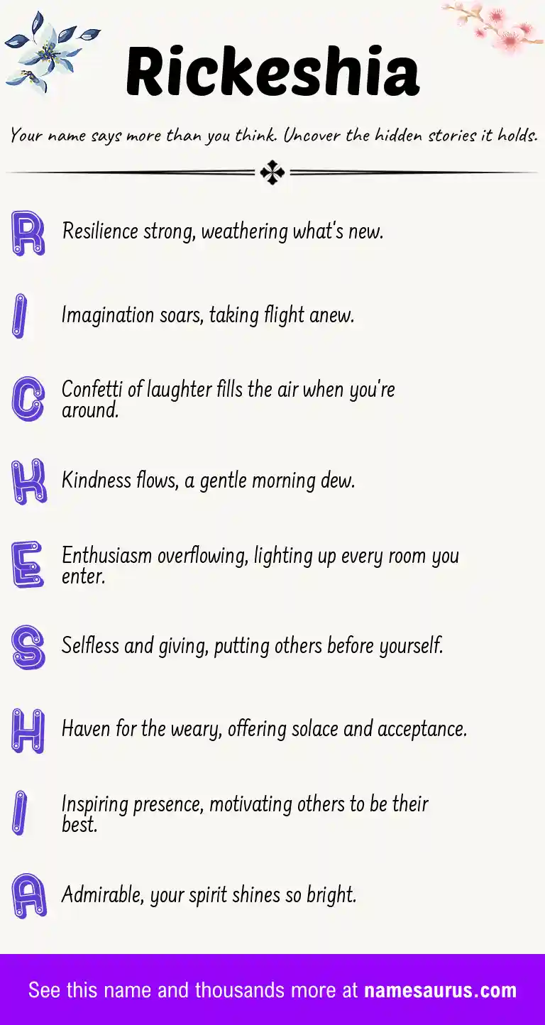 Acrostic poem about Rickeshia.