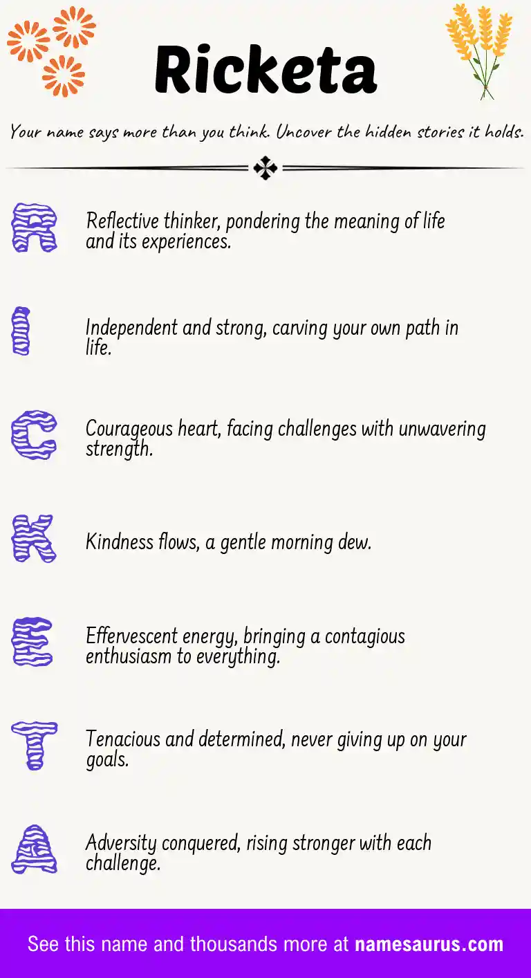 Acrostic poem about Ricketa.