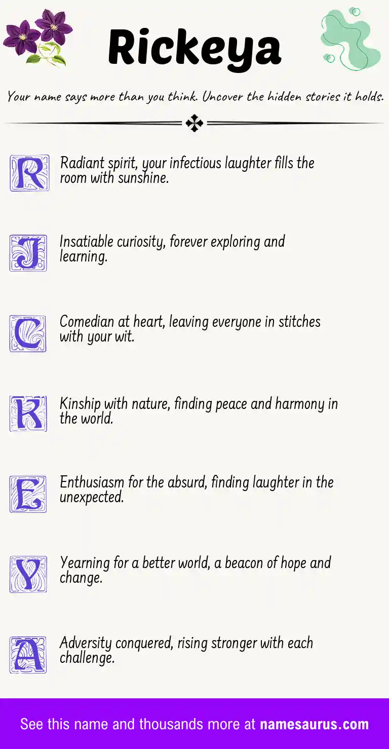 Acrostic poem about Rickeya.