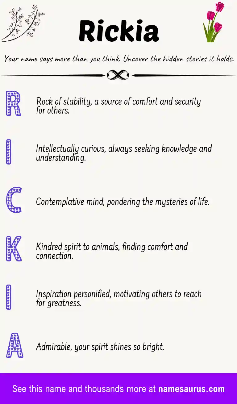Acrostic poem about Rickia.