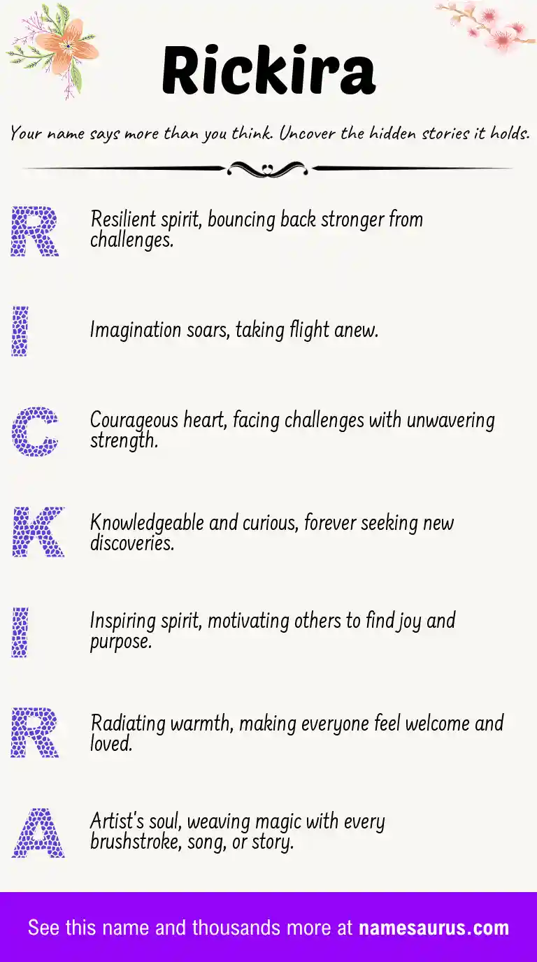 Acrostic poem about Rickira.