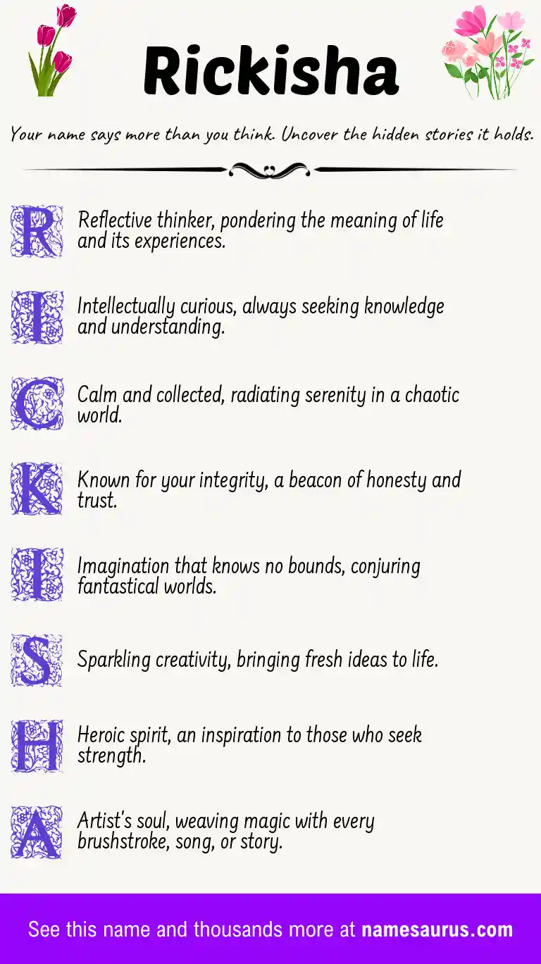 Acrostic poem about Rickisha.