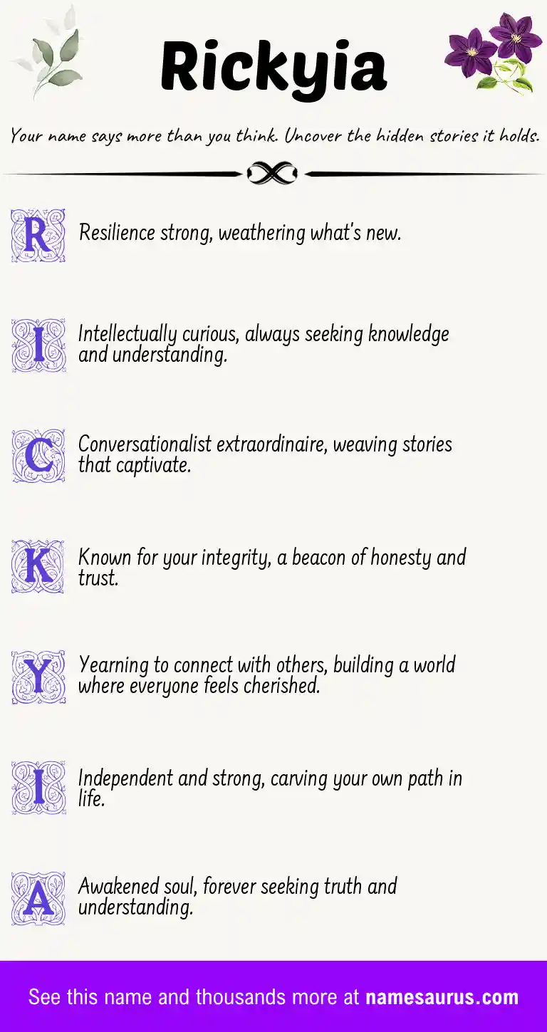 Acrostic poem about Rickyia.