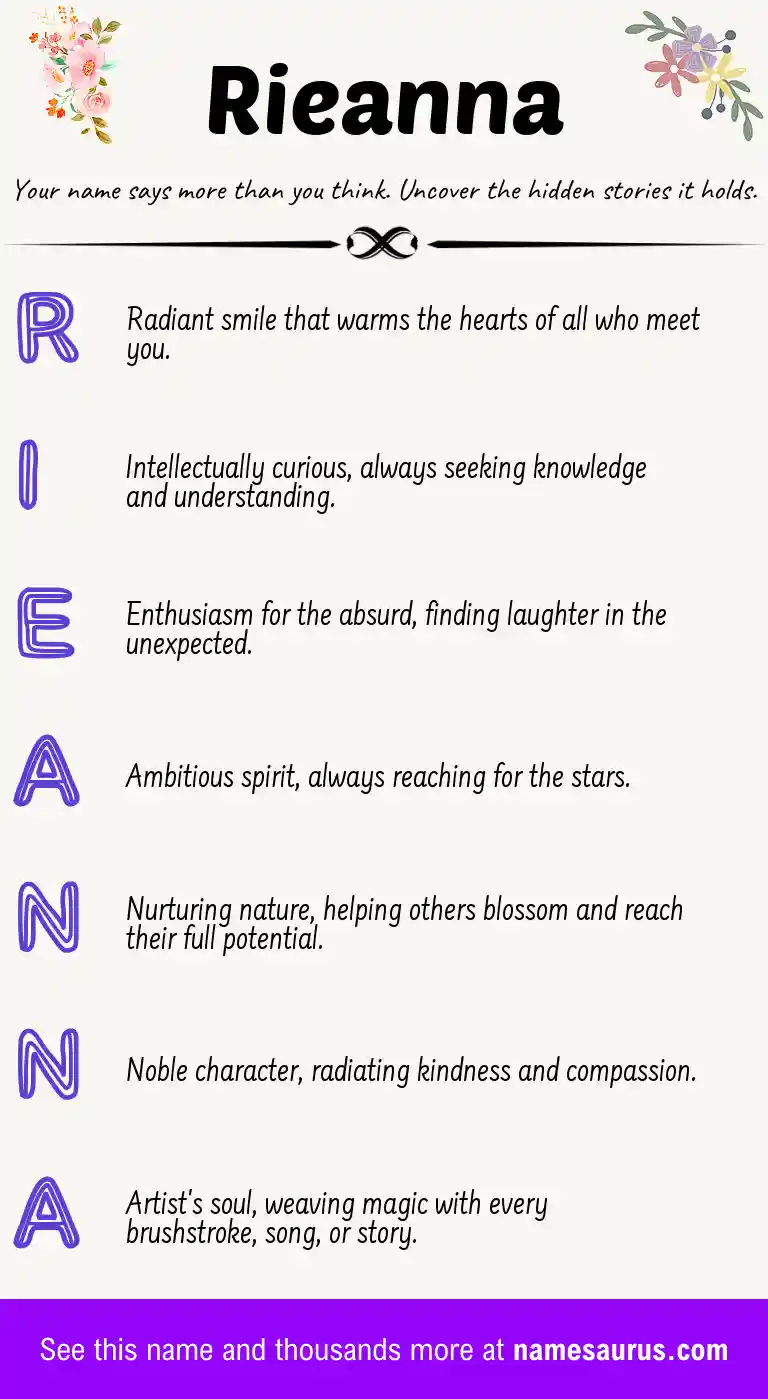 Acrostic poem about Rieanna.