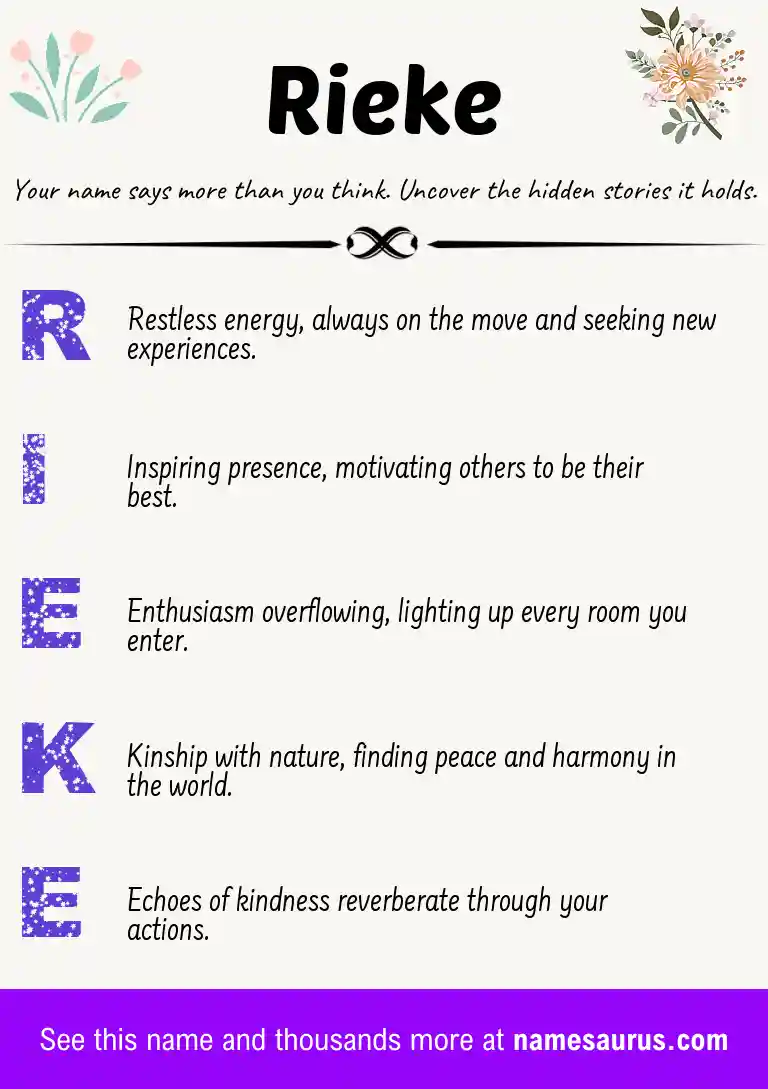 Acrostic poem about Rieke.