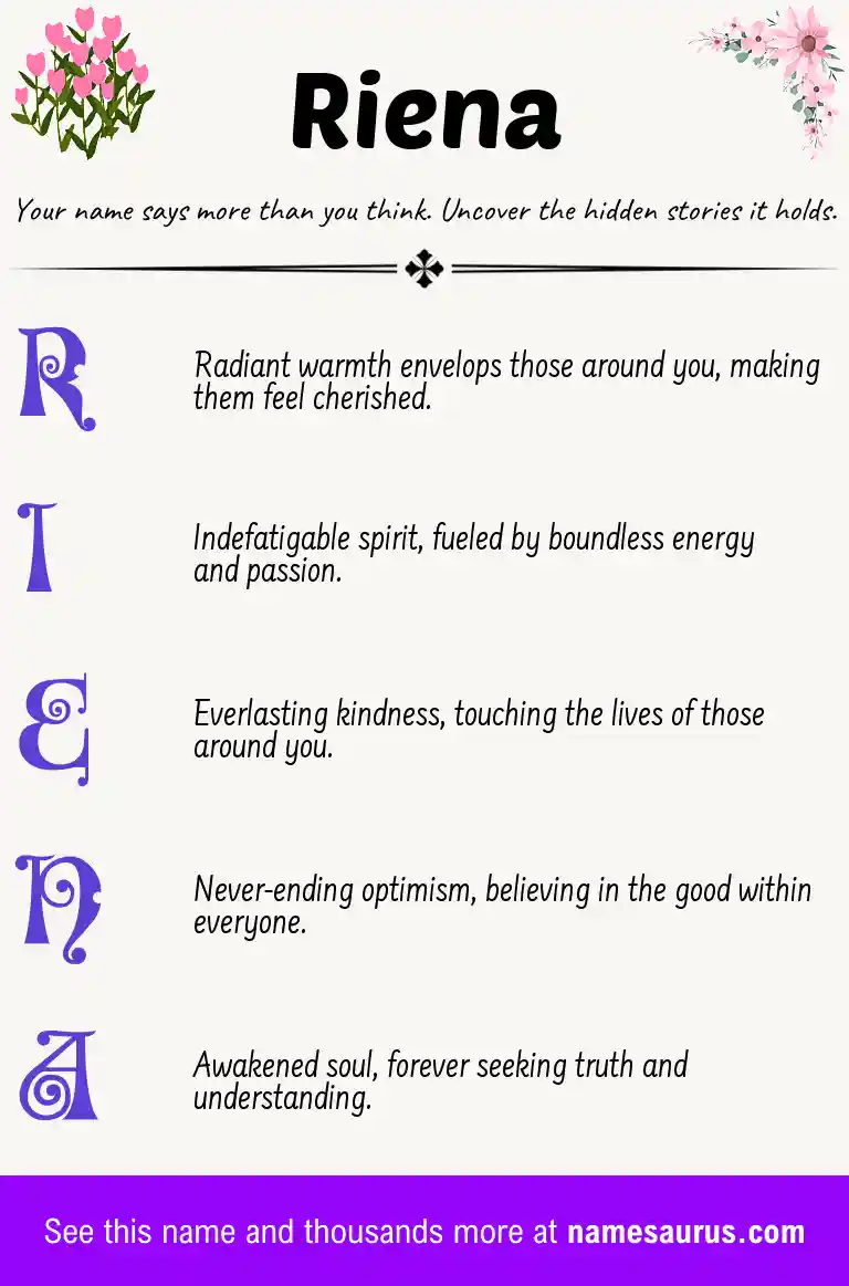 Acrostic poem about Riena.