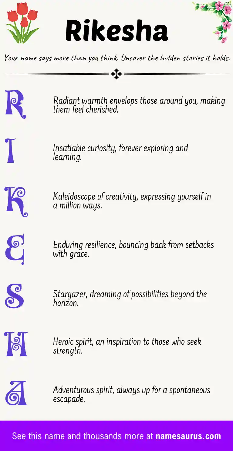 Acrostic poem about Rikesha.