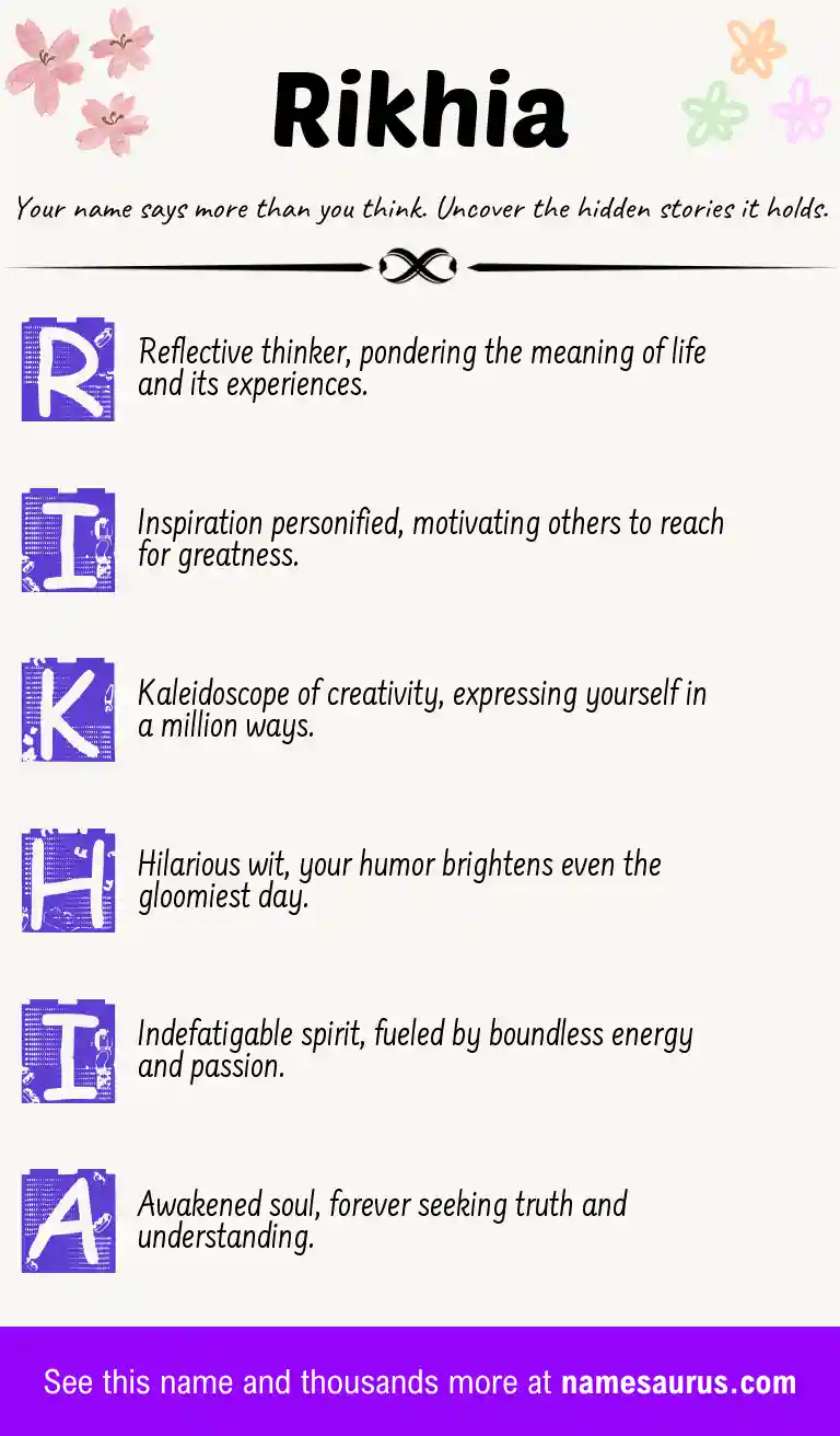 Acrostic poem about Rikhia.