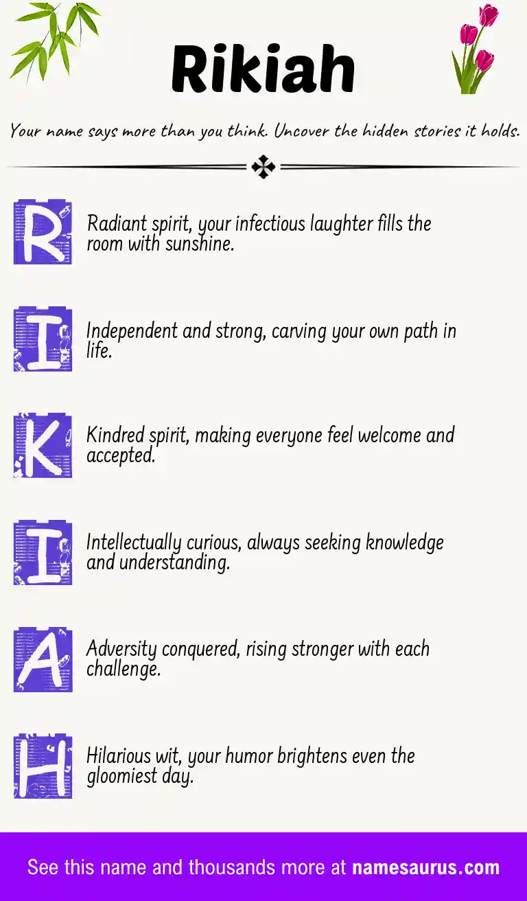 Acrostic poem about Rikiah.