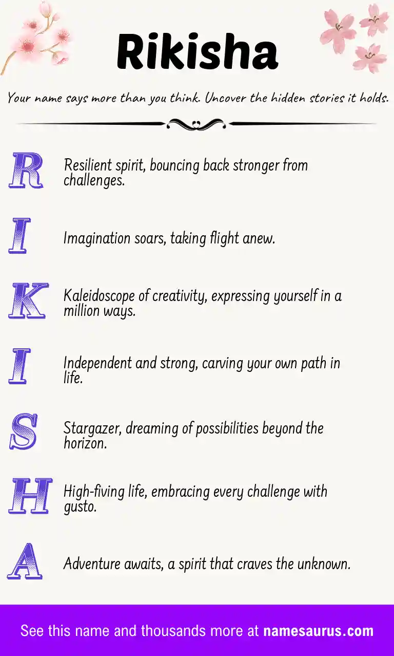 Acrostic poem about Rikisha.
