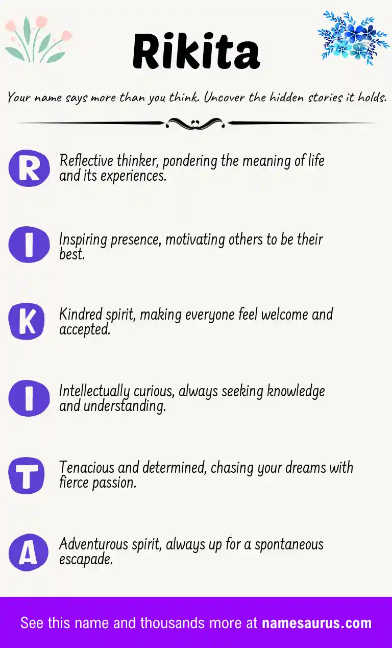 Acrostic poem about Rikita.