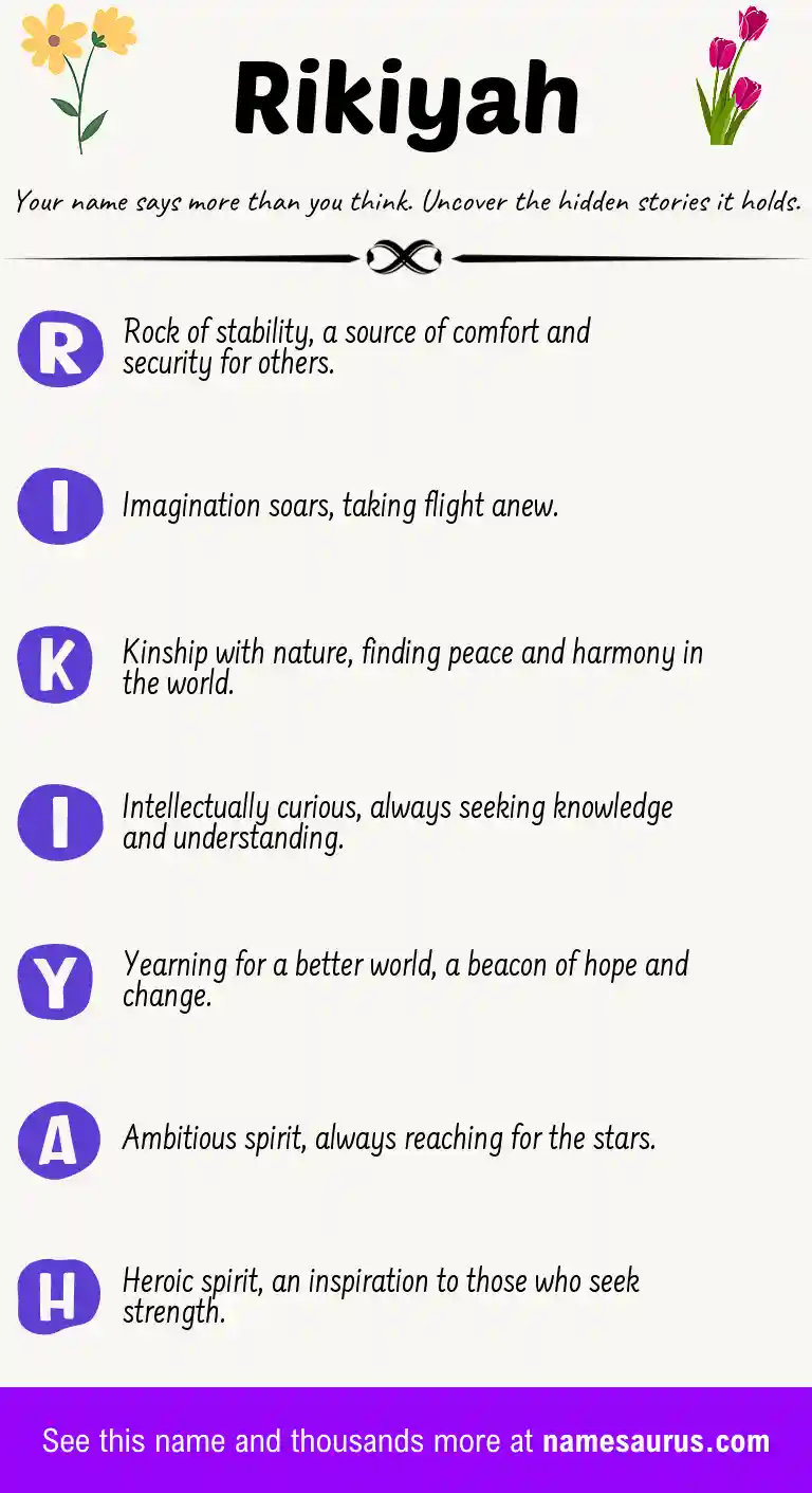 Acrostic poem about Rikiyah.