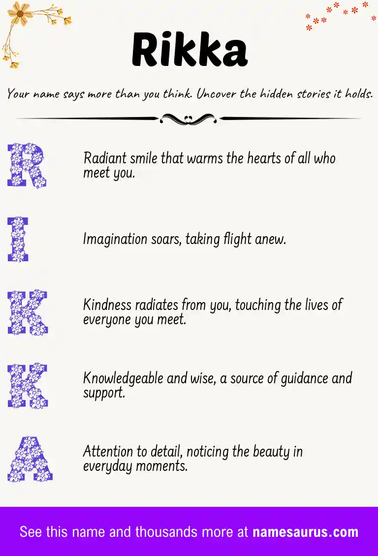 Acrostic poem about Rikka.