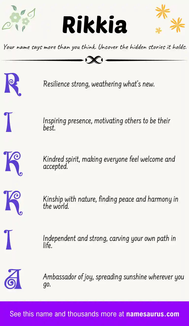 Acrostic poem about Rikkia.