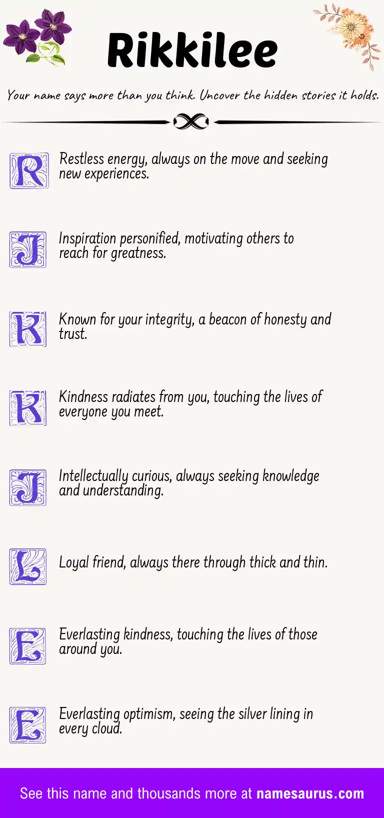 Acrostic poem about Rikkilee.