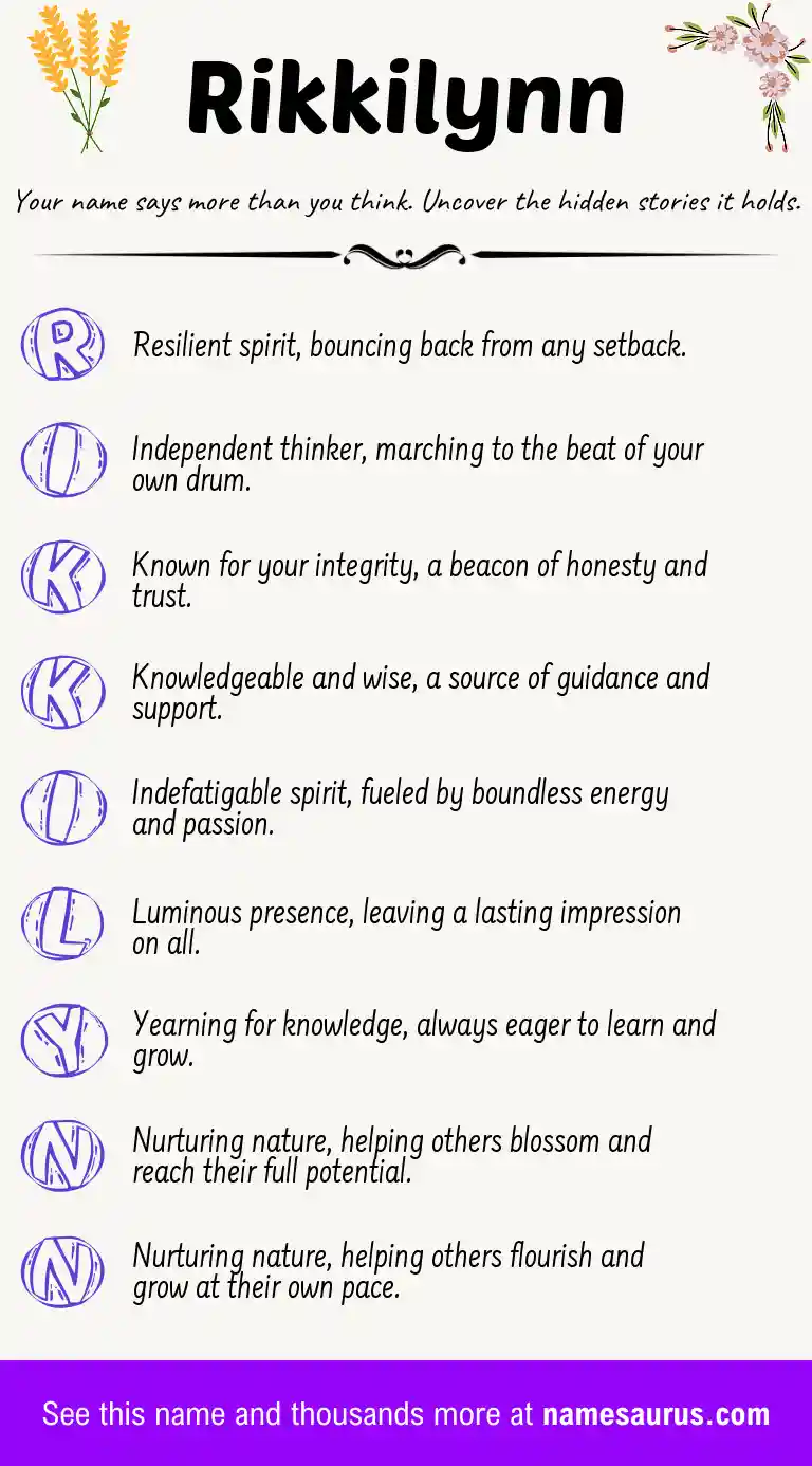 Acrostic poem about Rikkilynn.