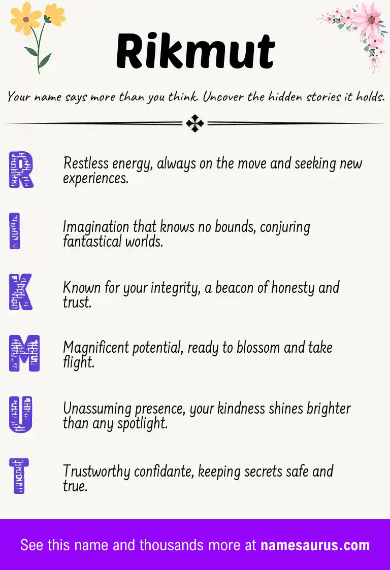 Acrostic poem about Rikmut.