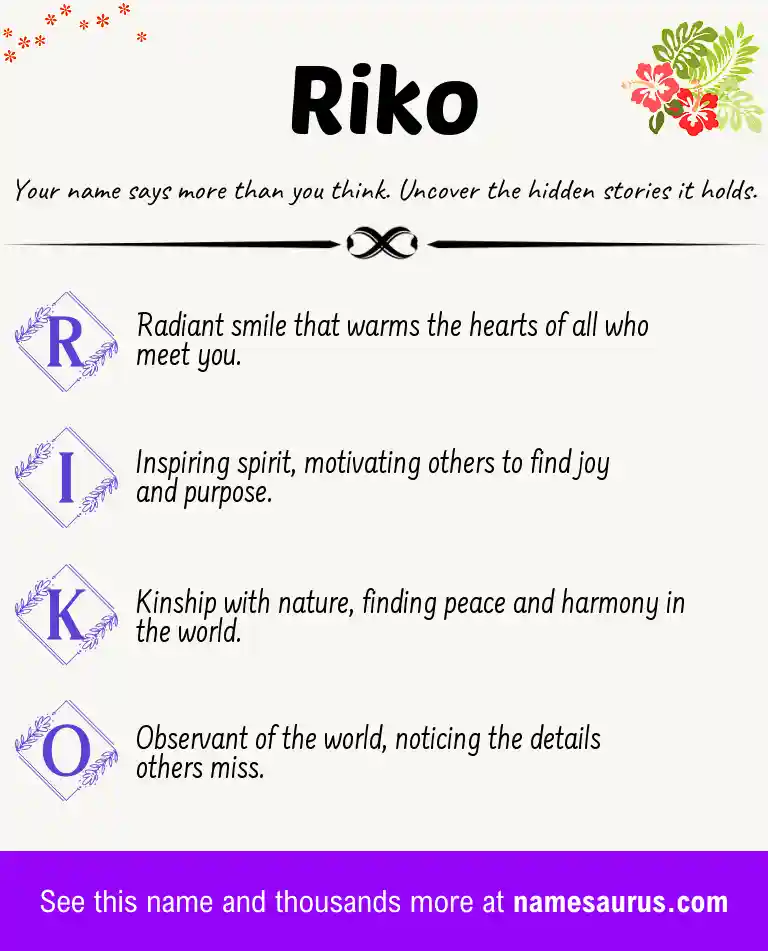 Acrostic poem about Riko.