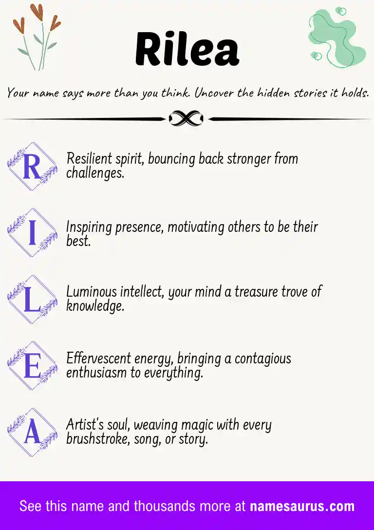 Acrostic poem about Rilea.