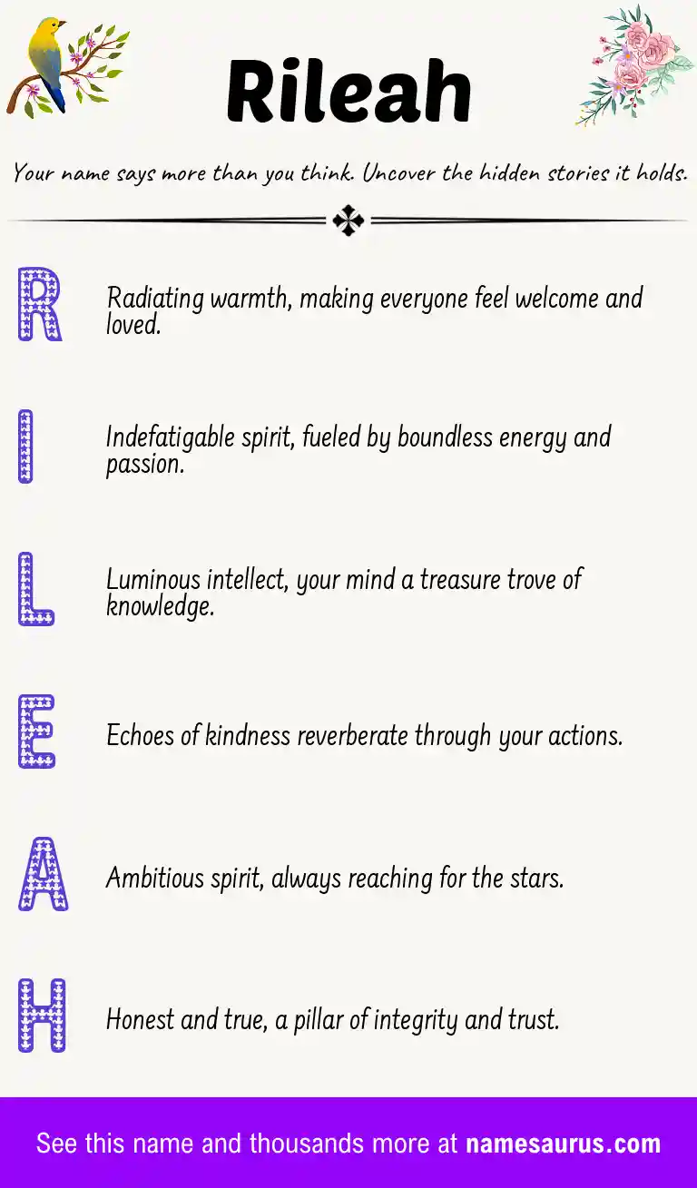 Acrostic poem about Rileah.