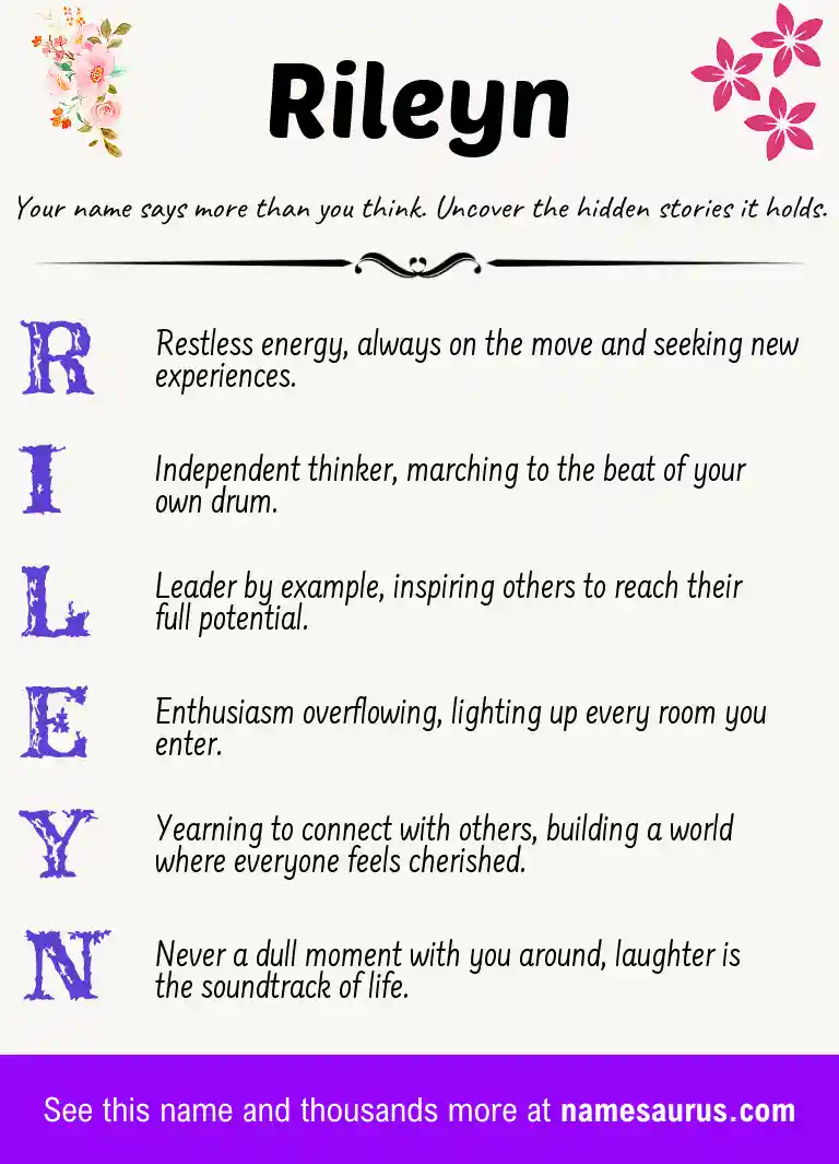Acrostic poem about Rileyn.
