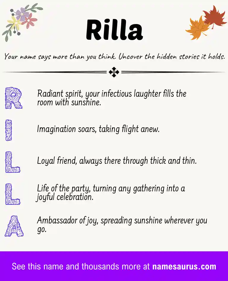 Acrostic poem about Rilla.