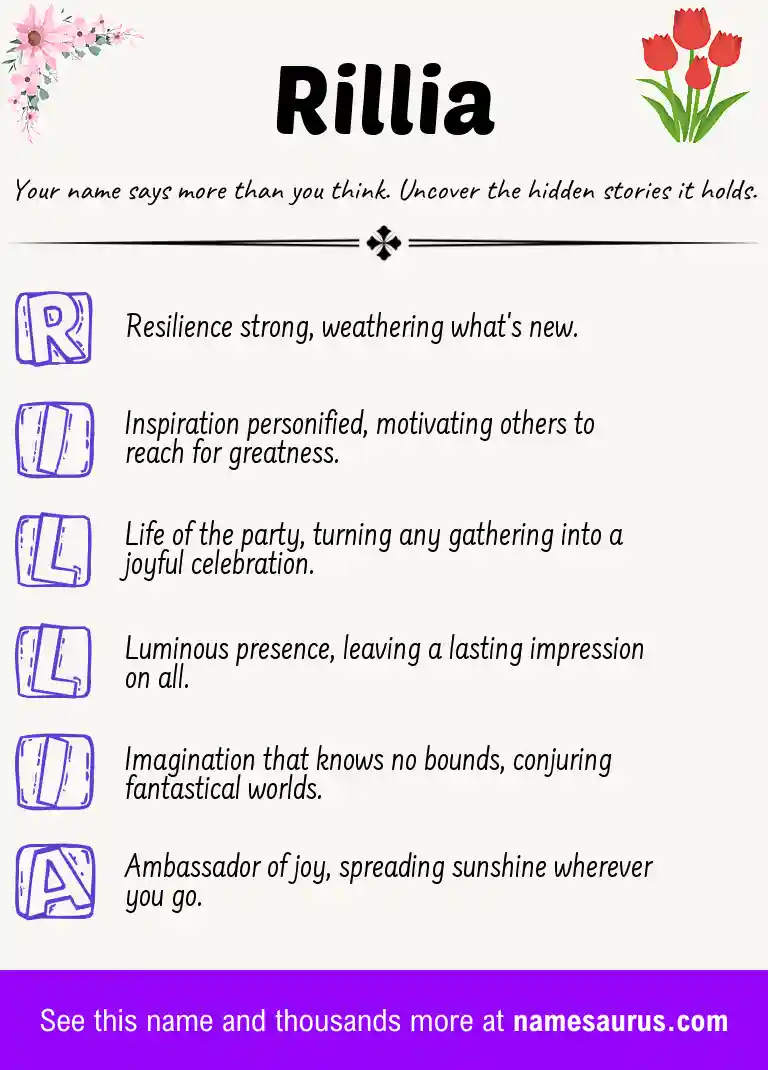 Acrostic poem about Rillia.