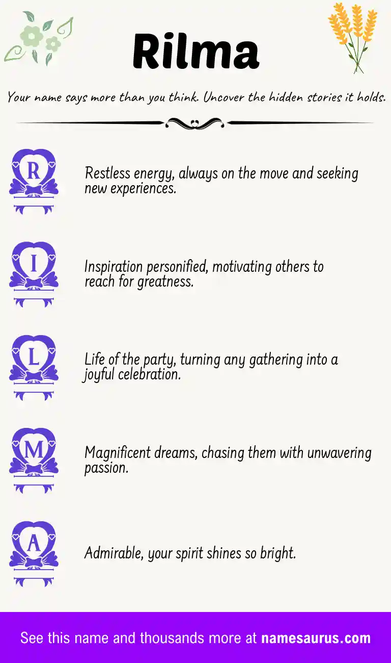 Acrostic poem about Rilma.