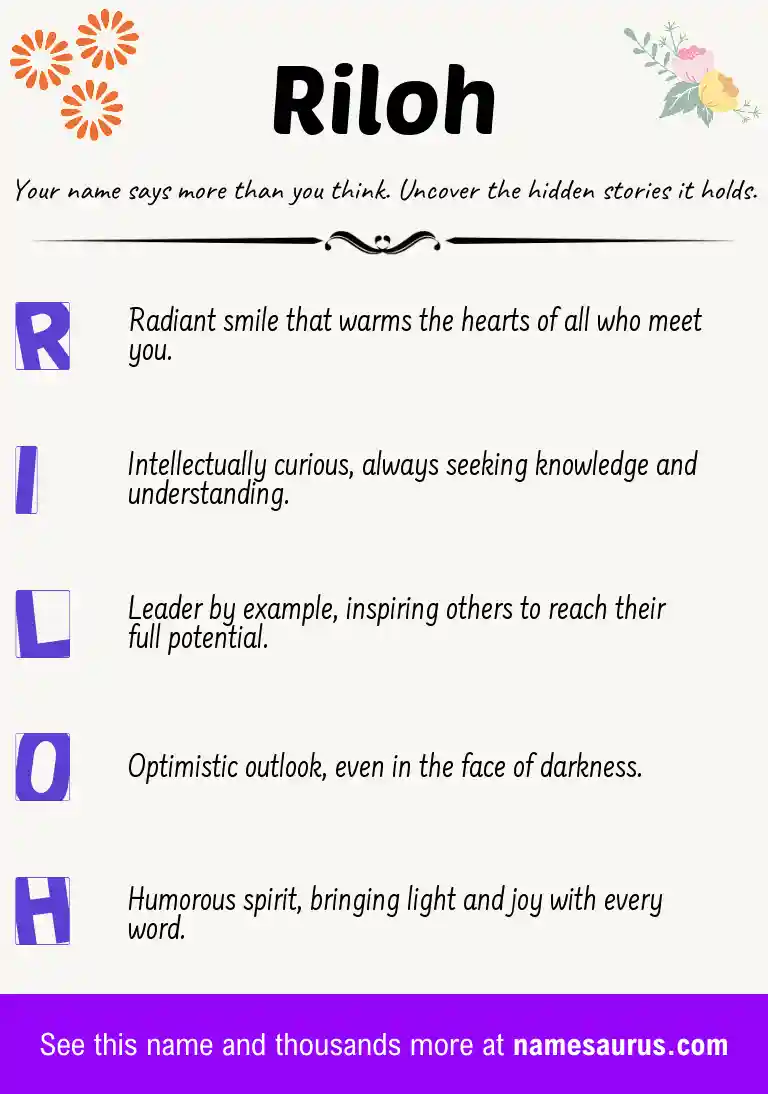 Acrostic poem about Riloh.