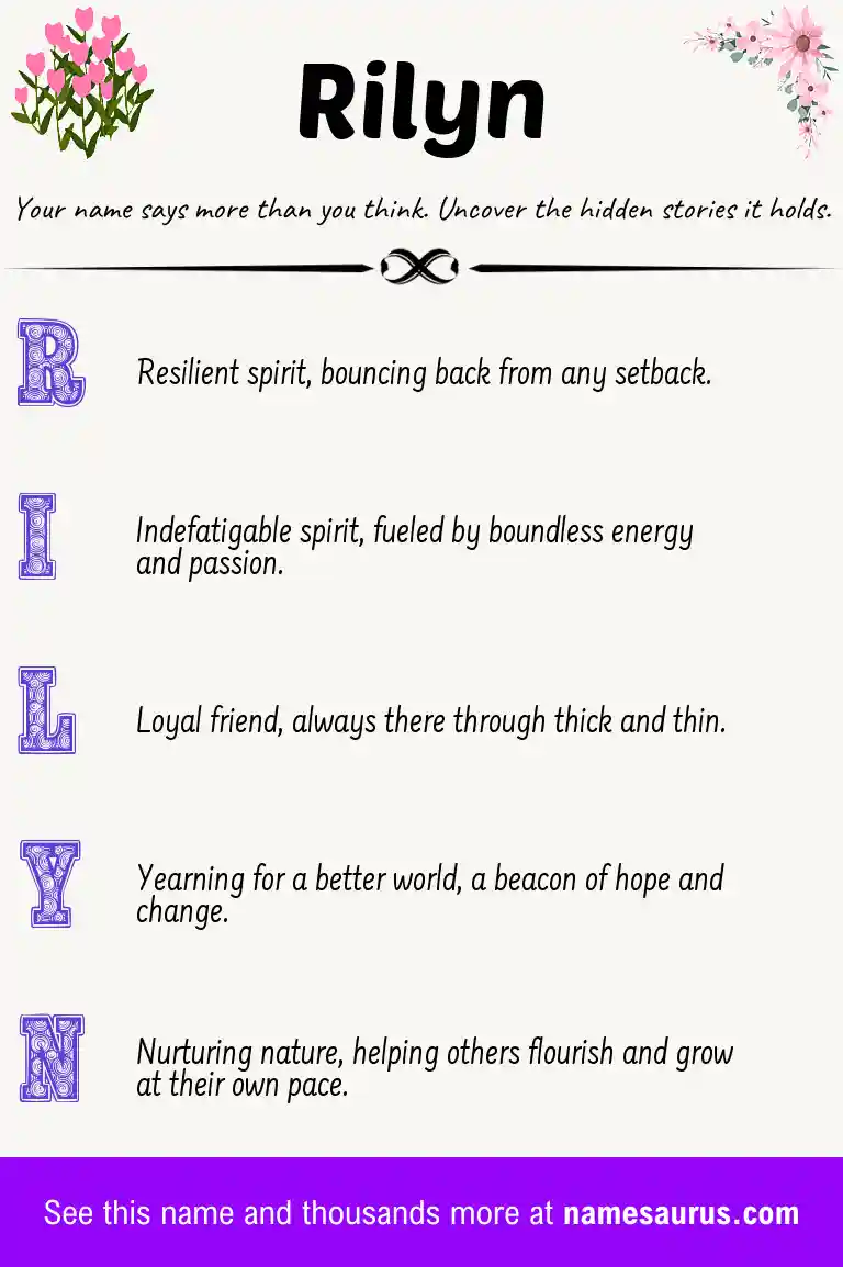 Acrostic poem about Rilyn.