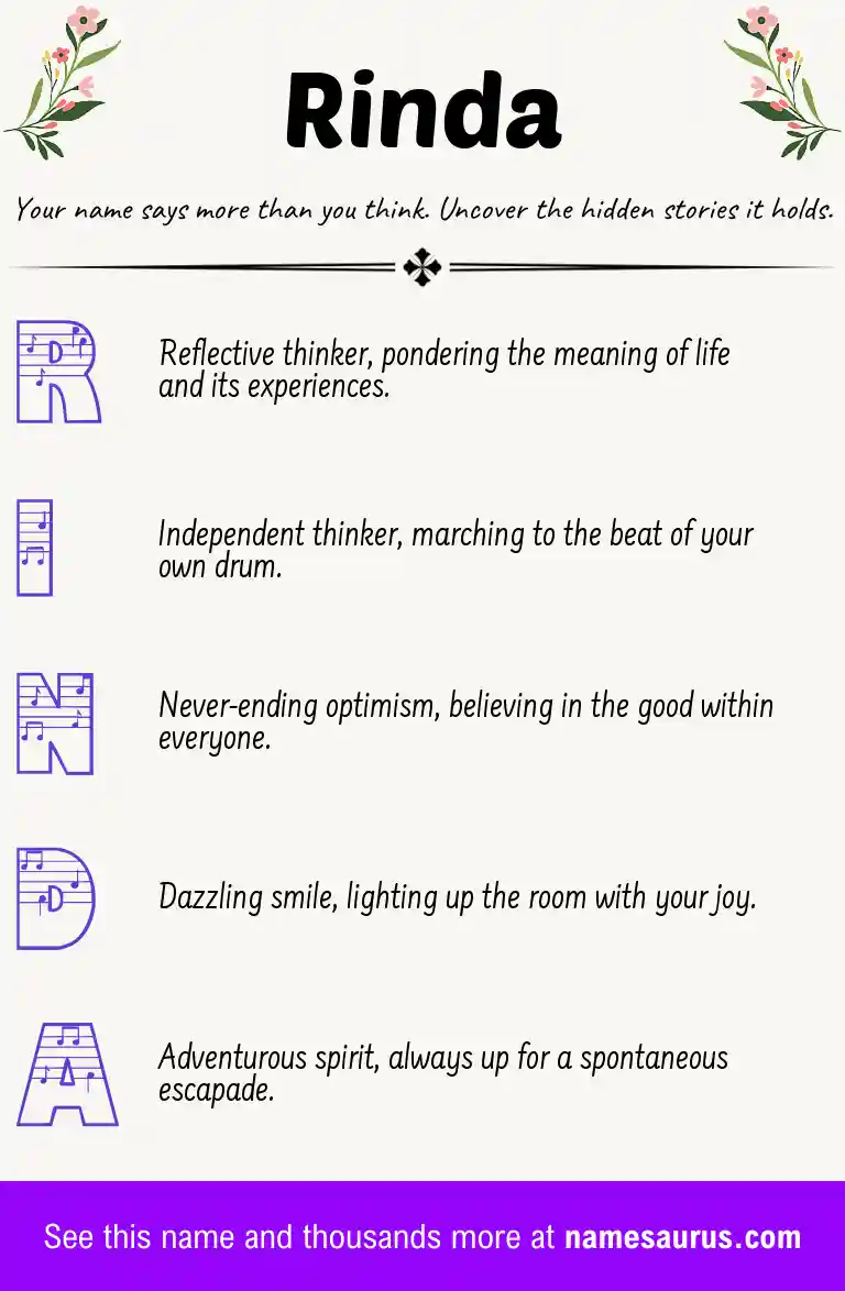 Acrostic poem about Rinda.