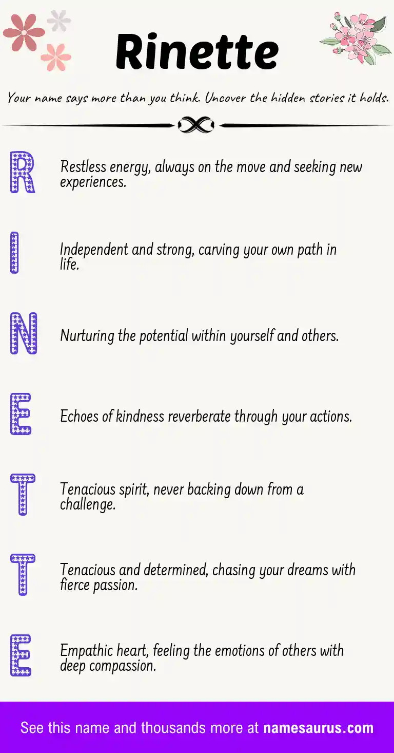Acrostic poem about Rinette.