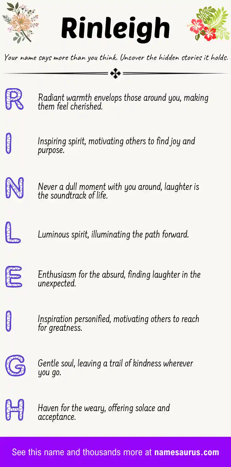 Acrostic poem about Rinleigh.