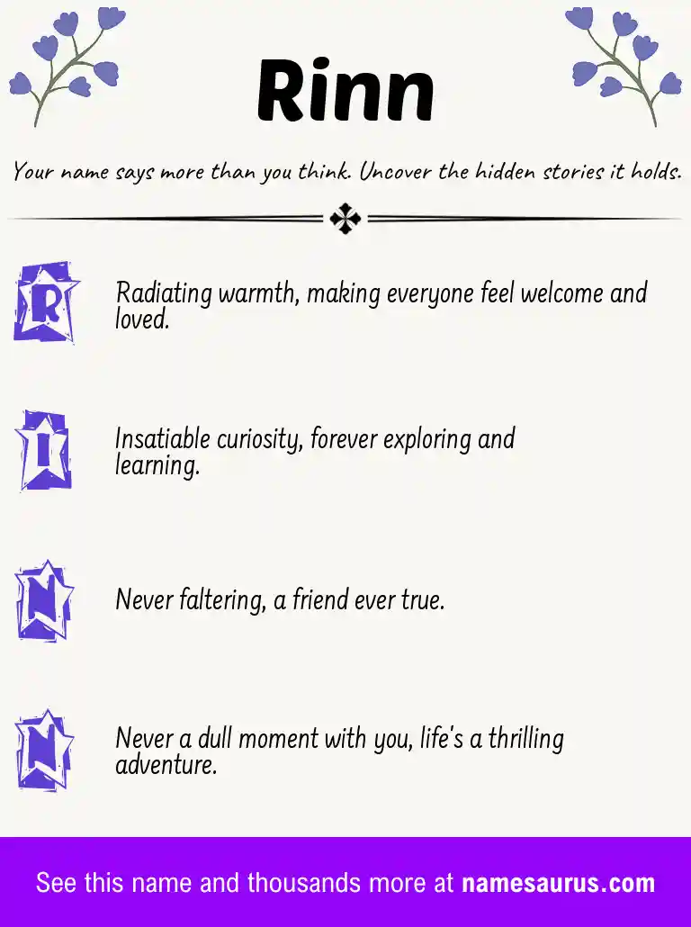 Acrostic poem about Rinn.
