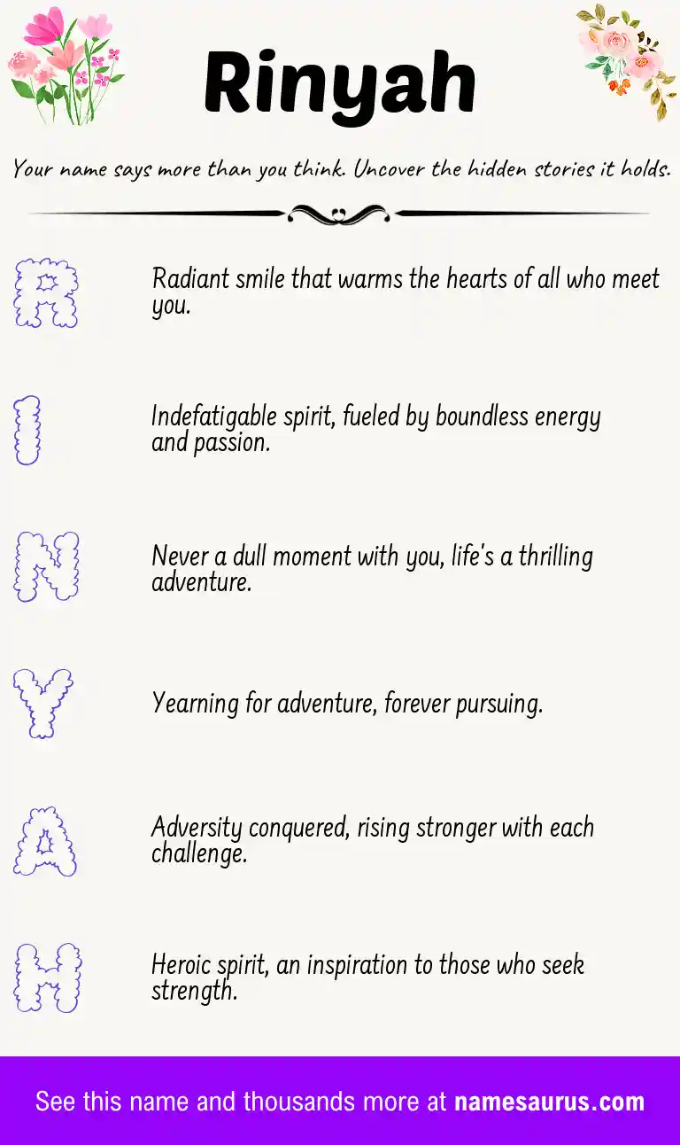 Acrostic poem about Rinyah.