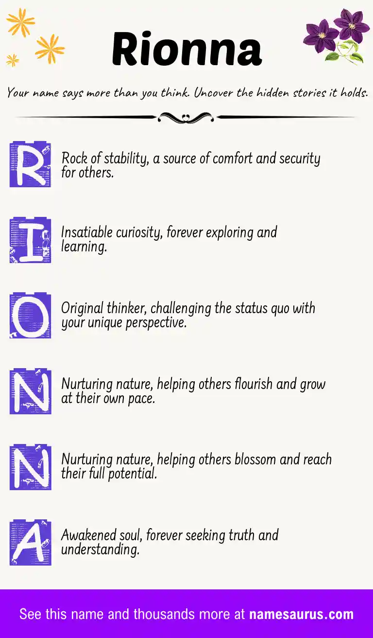 Acrostic poem about Rionna.