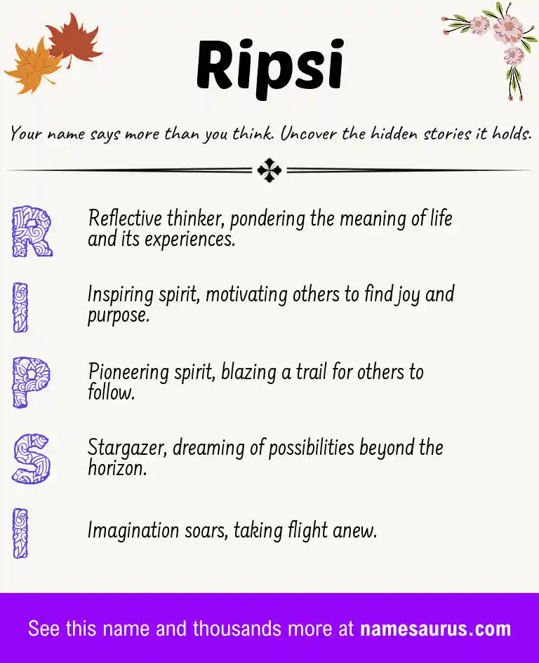 Acrostic poem about Ripsi.