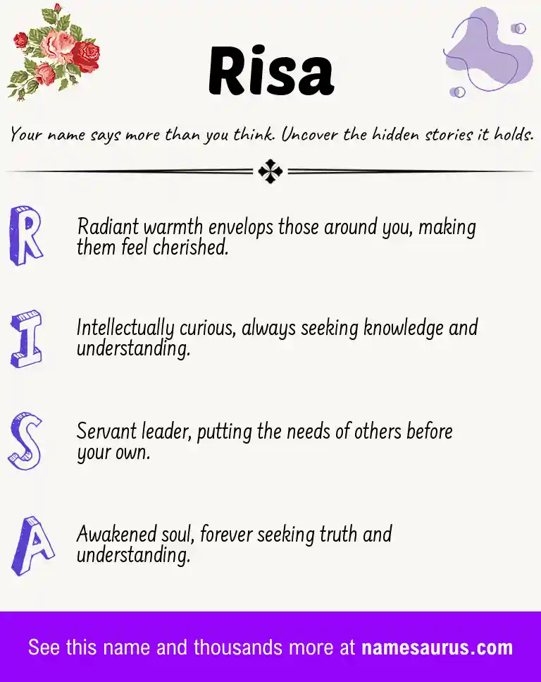 Acrostic poem about Risa.