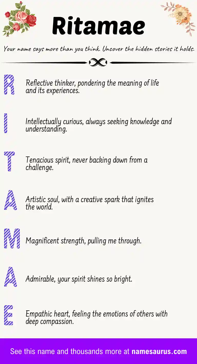 Acrostic poem about Ritamae.