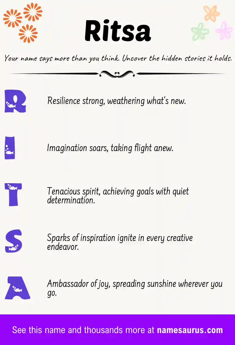 Acrostic poem about Ritsa.