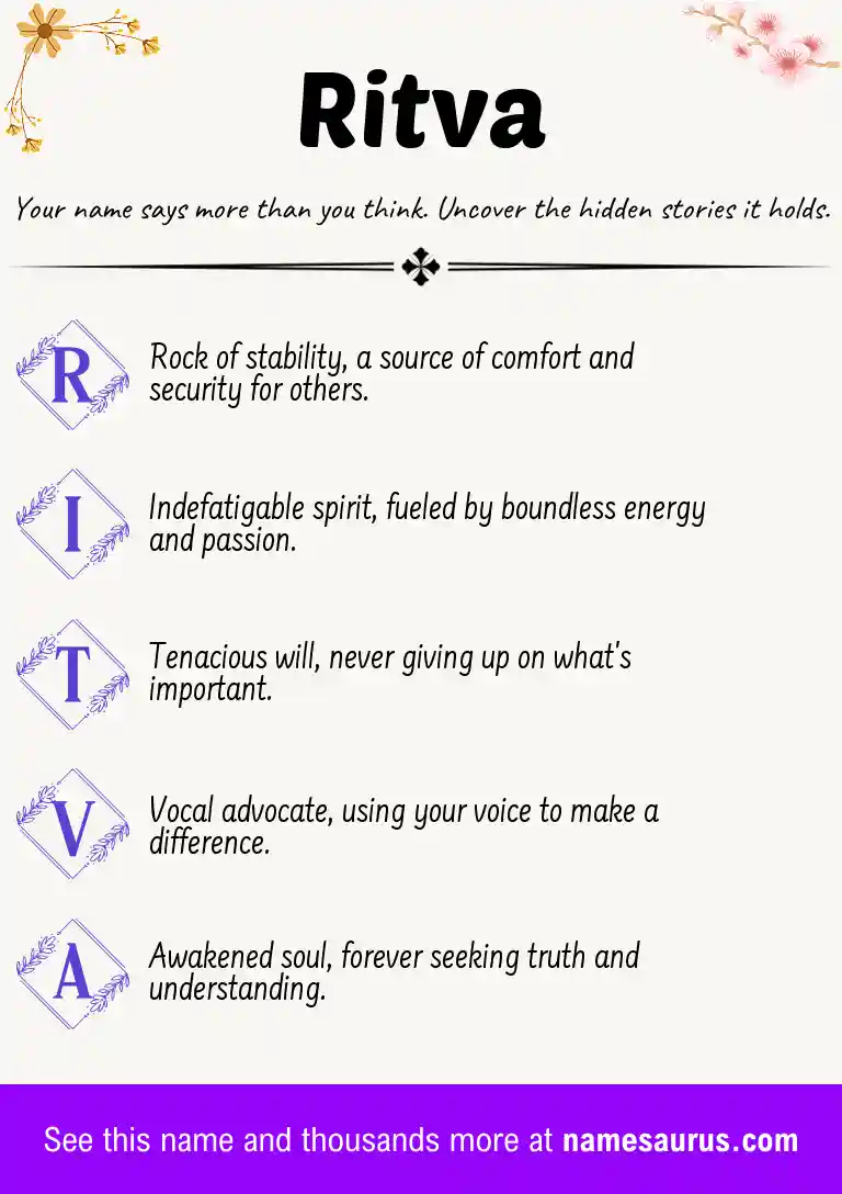 Acrostic poem about Ritva.