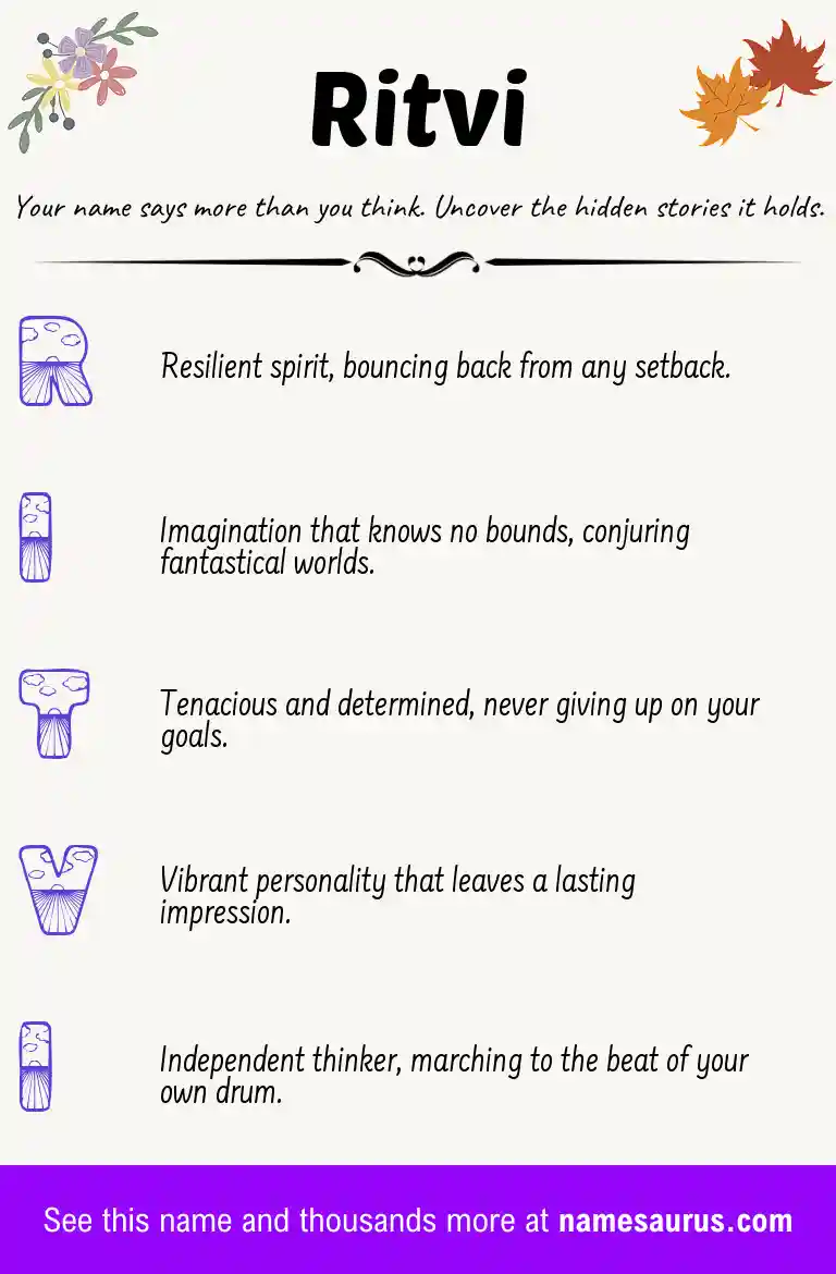 Acrostic poem about Ritvi.