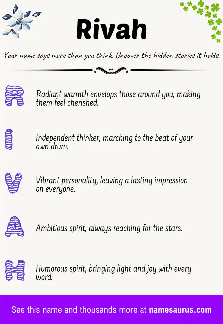 Acrostic poem about Rivah.