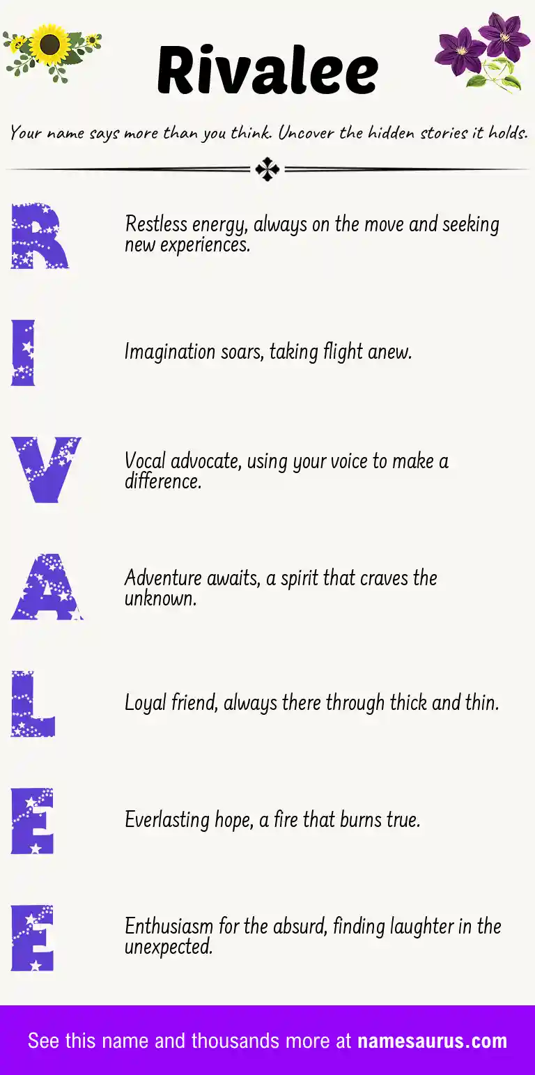 Acrostic poem about Rivalee.