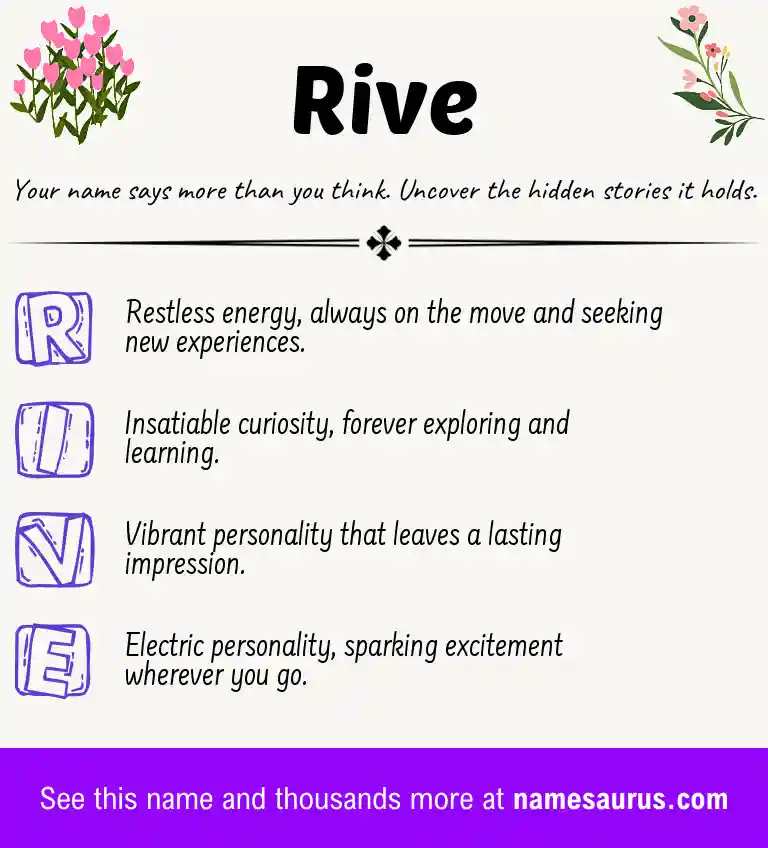 Acrostic poem about Rive.