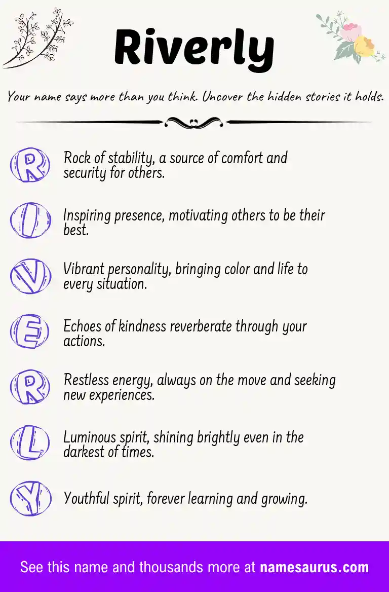 Acrostic poem about Riverly.