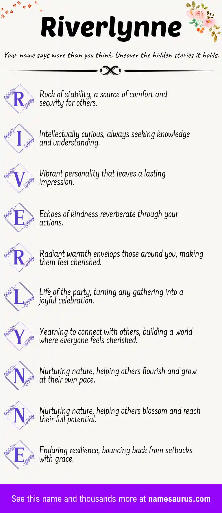 Acrostic poem about Riverlynne.